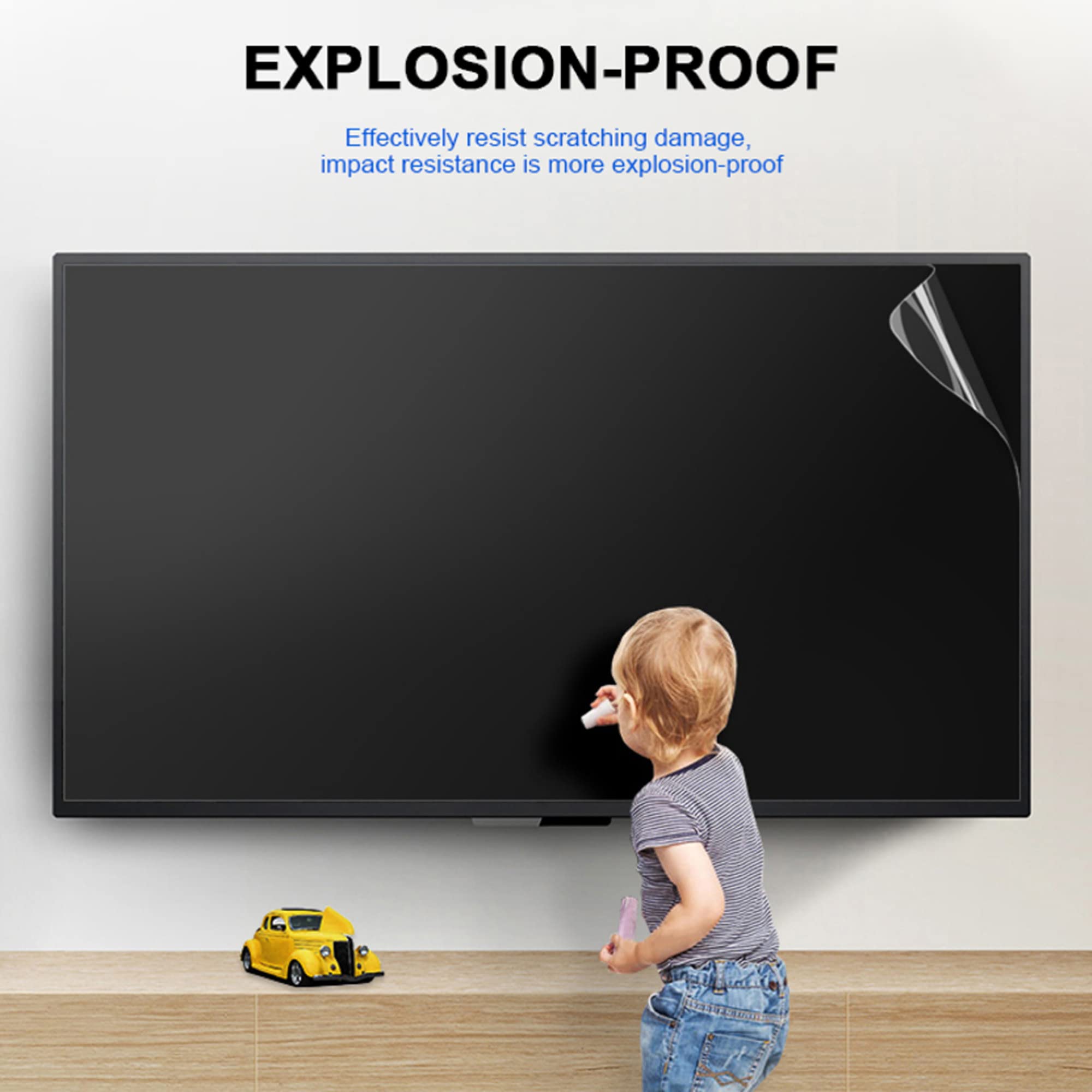 Pellicola protettiva per schermo TV con filtro per luce blu e antiriflesso, anti graffio, protezione contro l'affaticamento degli occhi, per LCD, LED, OLED 4K, HDTV, allevia l'affaticamento degli