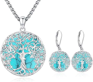 Eusense Tree of Life Earrings and Necklace Bundle Set