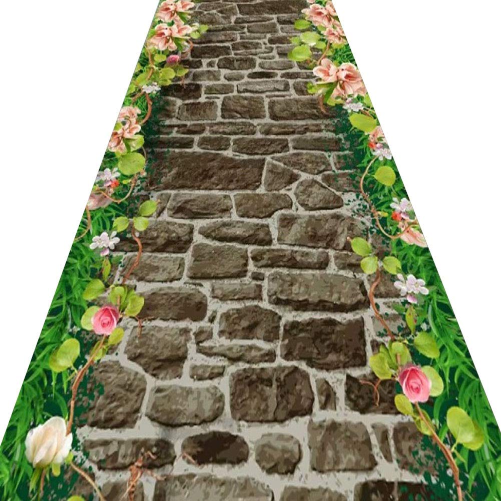 Tapis de couloir 3D retro route de campagne moderne 1.3x5m ajustable