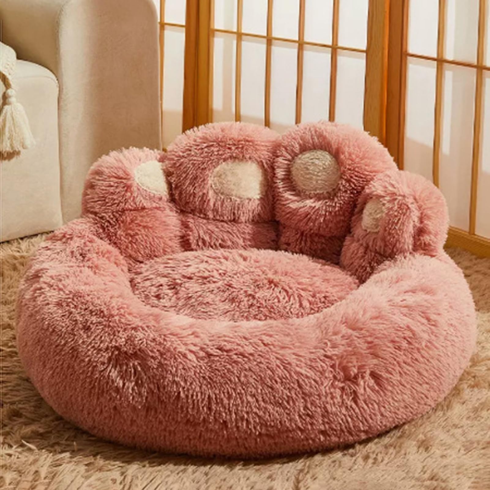 Psy puszyste łóżko uroczy design kot sofa łóżko miękka puszysta poduszka pluszowe przytulne legowisko dla zwierząt domowych dla małych średnich dużych psów i