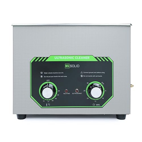 Miniatura 4 de U.S. Solid Limpiador ultrasónico mecánico de 15 L - 40 KHz 4gal Máquina de limpieza ultrasónica de acero inoxidable con perilla de control mecánico