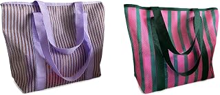 GBHKPLFO Mesh Large-capacity Ladies Shoulder Bag Travel Mesh Beach Bag Children's Toy Storage Bag Tote Bag (A)