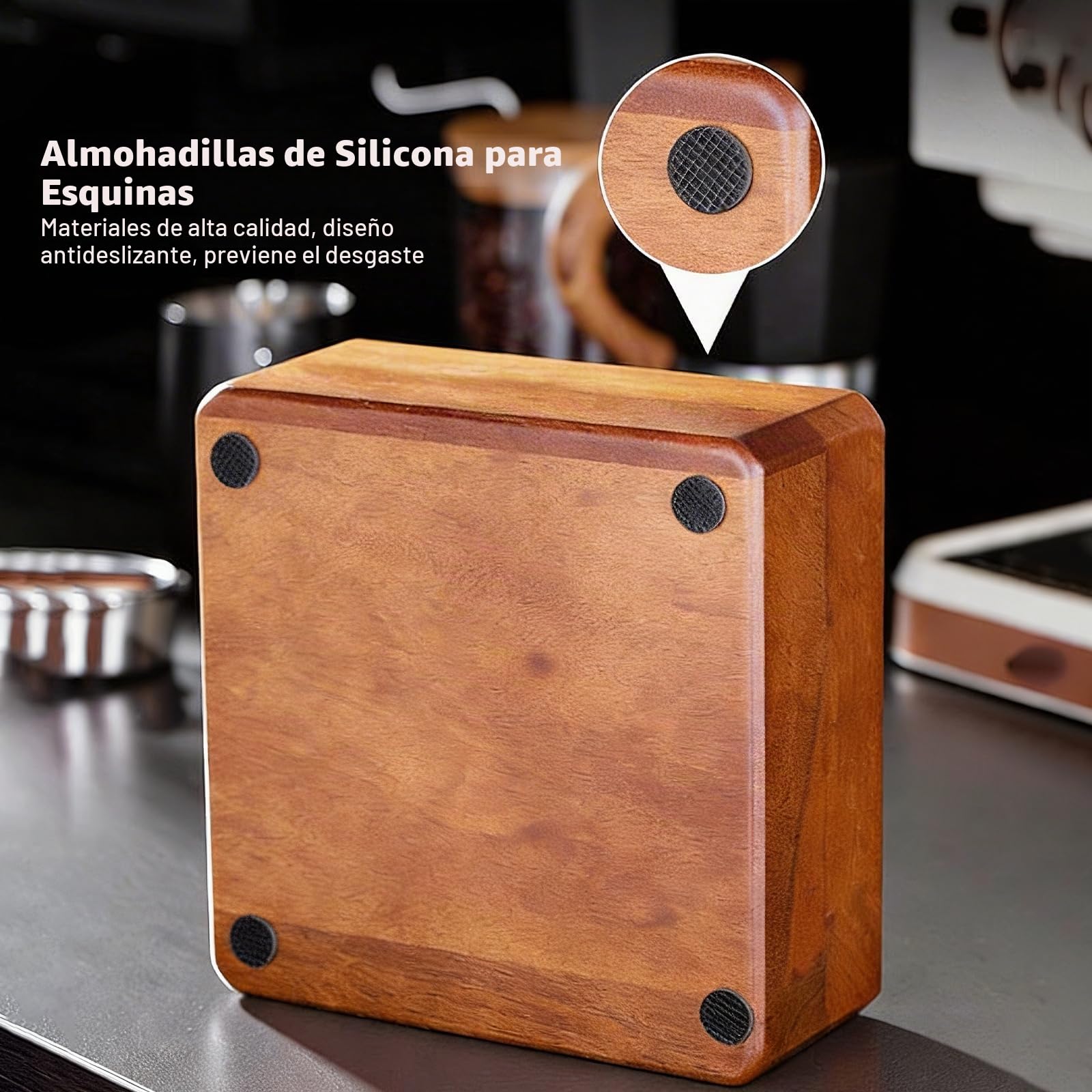 Estación de Tamping 58mm, Base para Prensar Café con Almacenamiento | Soporte Portafiltro Antideslizante para Barista, Accesorios Espresso con Organizador de Herramientas