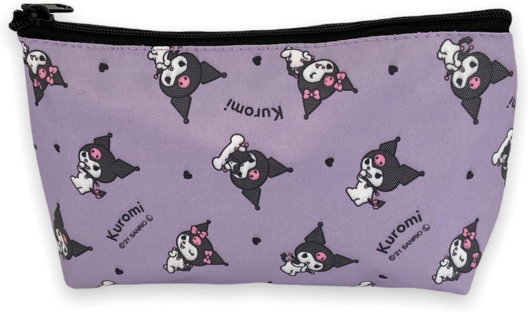 Friend Sanrio Kuromi Boat Type Cosmetics Pouch Bag 6.3 in (W) × 3.15 in (H) × 2.36 in (D)