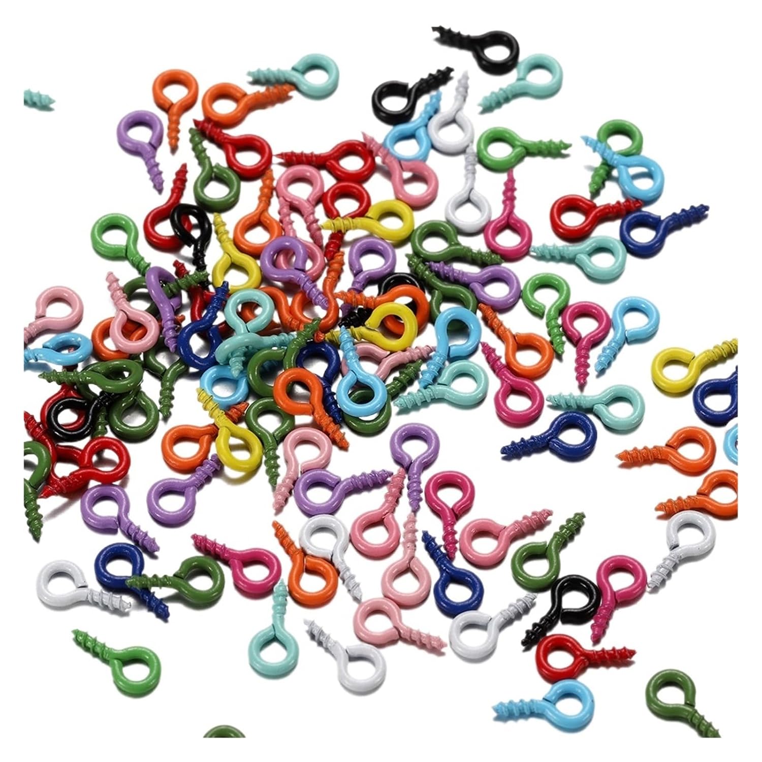 CHATROOM 200Pcs/lot 4 * 8mm Colorful Small Tiny Mini Eye Pins Eyepins Hooks Eyelets Screw for DIY Jewelry Making Supplies Accessories (Color : Light p, Size : 4 x 8 mm 200Pcs)