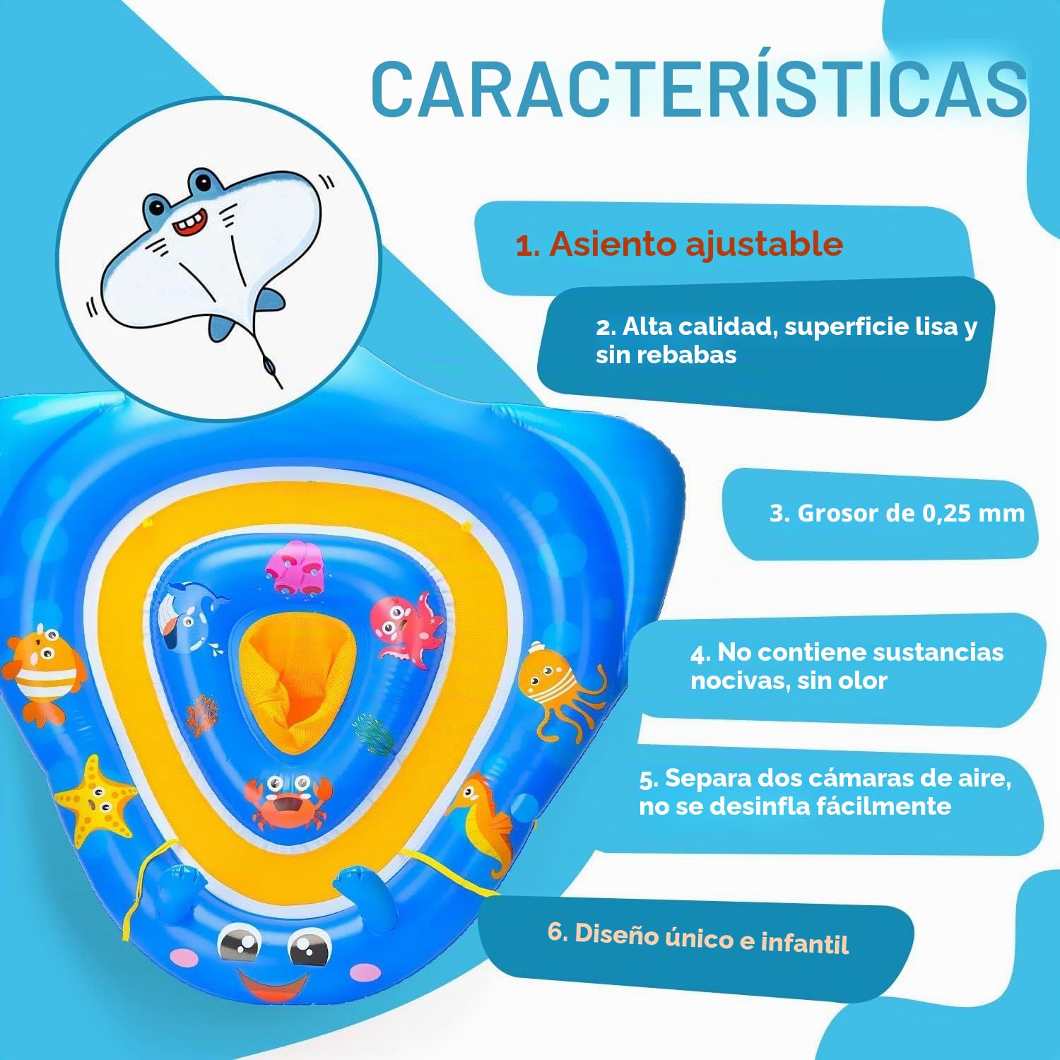 KAHEIGN Flotador de Piscina para Bebé con Toldo, 120CM x 105CM Flotador Inflable para Bebé Protección Solar UPF50+ con Asiento de Seguridad Ajustable para Recién Nacidos Niños Pequeños de 3 a 36 Meses