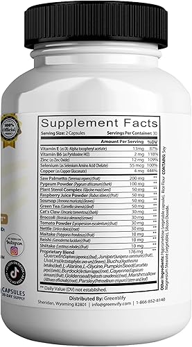 Miniatura 7 de Titan Urin Max Flow Suplemento natural para próstata, 60 cápsulas, complejo herbario extra fuerte con palma enana americana, vitaminas E y B6 (1)