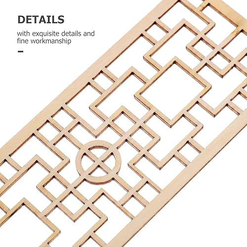 Miniatura 4 de ibasenice Puerta de casa de muñecas 4 unids estilo chino muebles miniatura madera mini casa ventanas pantalla para accesorios foto Prop