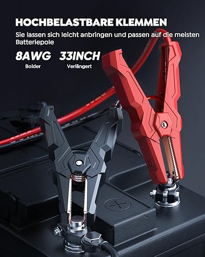 Miniatura 7 de TREKURE Arrancador de batería de coche 8 en 1 8000 A pico 65 W carga rápida portátil batería de coche arrancador portátil (todo a gas10L diesel)