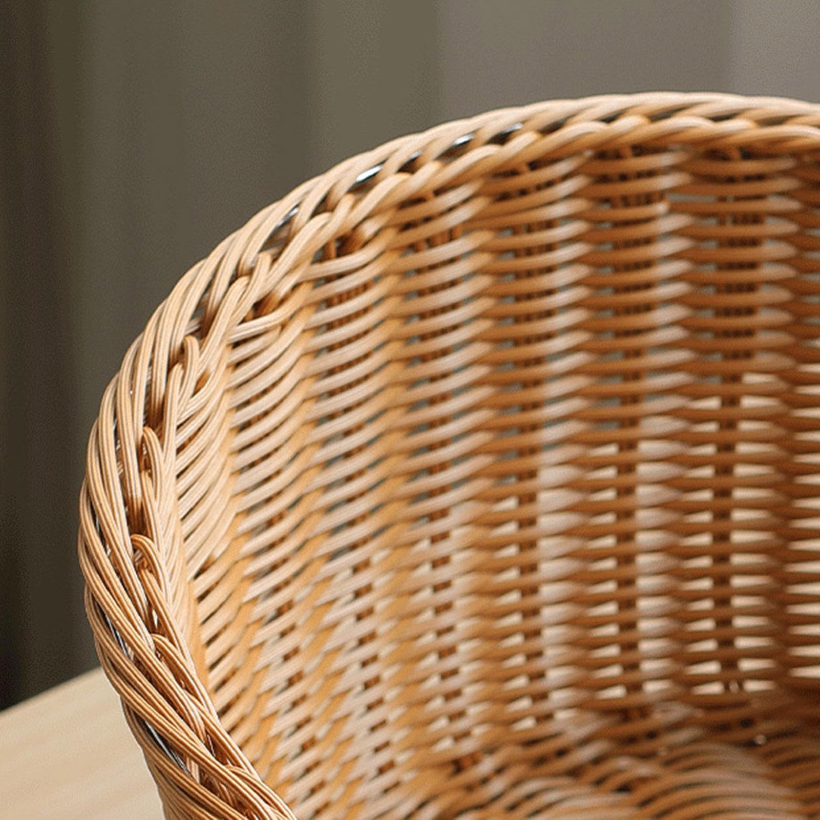 Cesta De Pan bandeja organizadora portafrutas imitación ratán aperitivos | Cesta De Mimbre Para Servir Pan Cocina Restaurante Picnic Panadería Desayunador Mesa Comedor