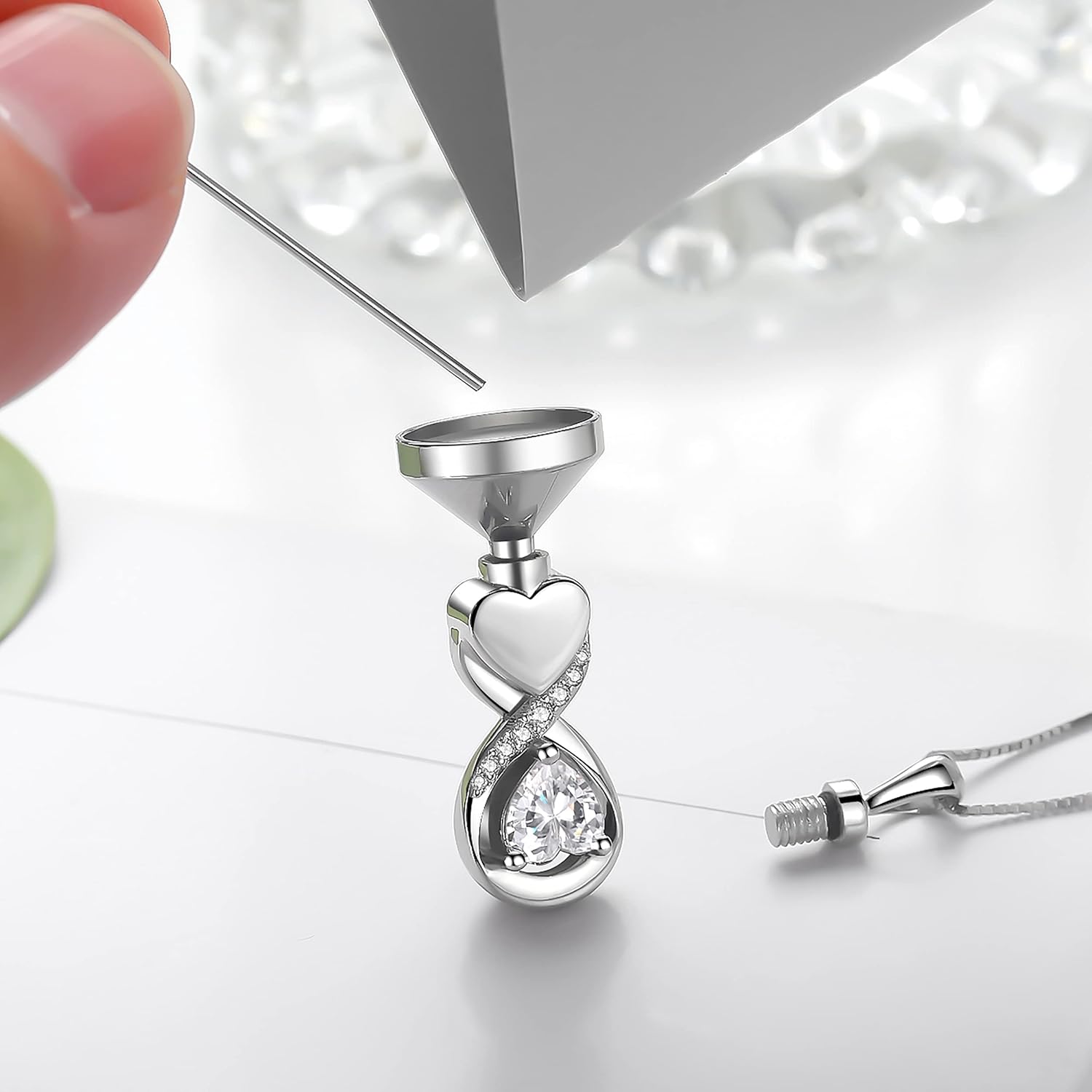 Sterling Silver Urn Neckalce for Ashes for Women: Cremation Jewelry for Women - Ashes Keepsake Pendant Memorial Jewelry Gifts for A Loss of Loved Ones - Image 5