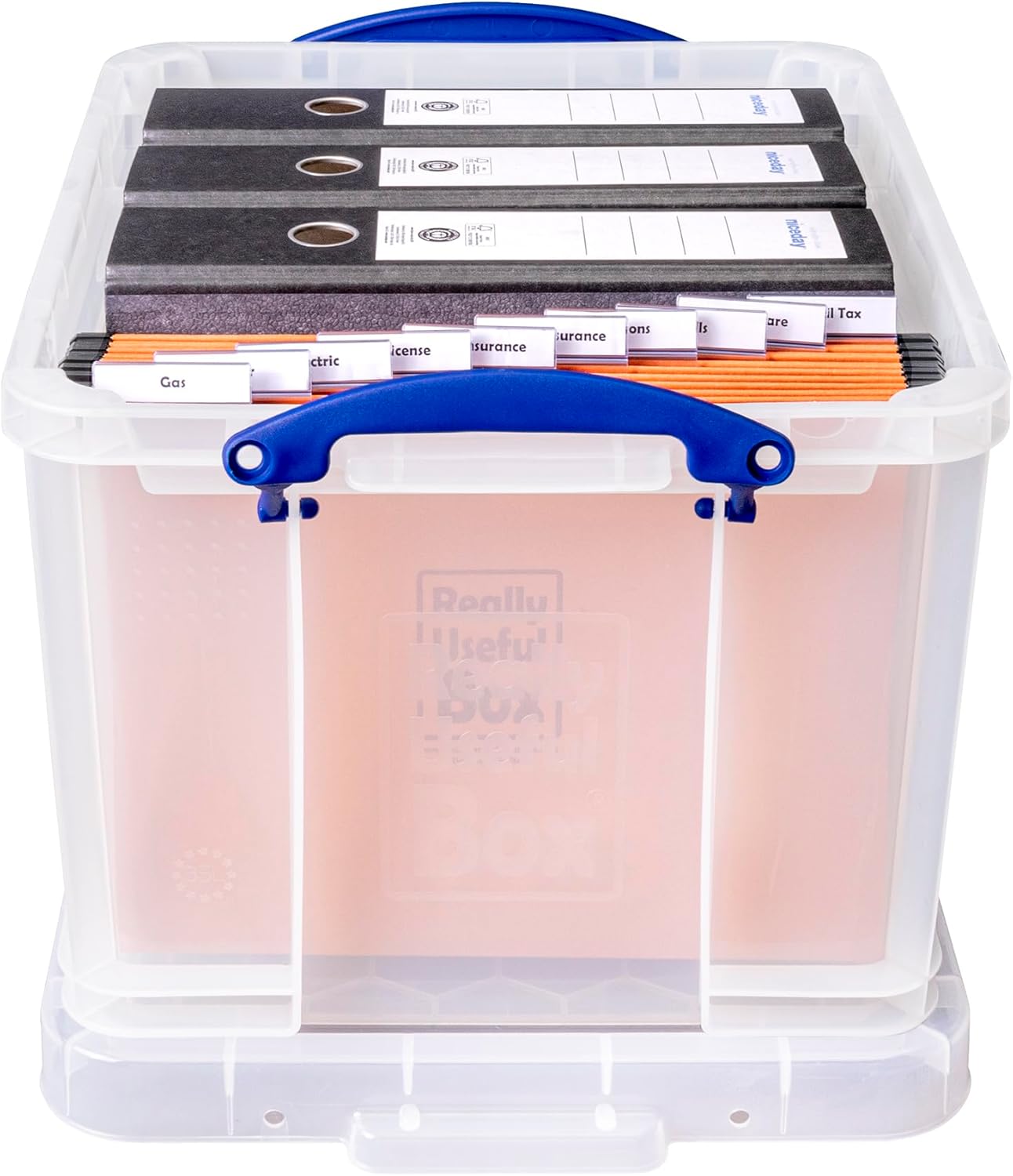 Really Useful Storage Box 35 Litre Clear with 2 x Large Dividers