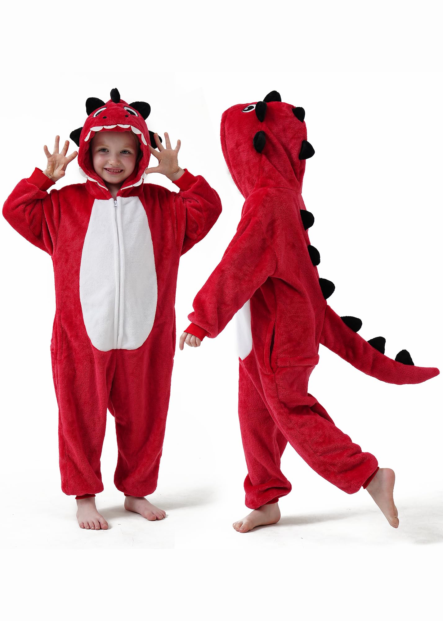 Kids Animal Onesie Halloween Funny Costume Cosplay Pajamas 3-14Y