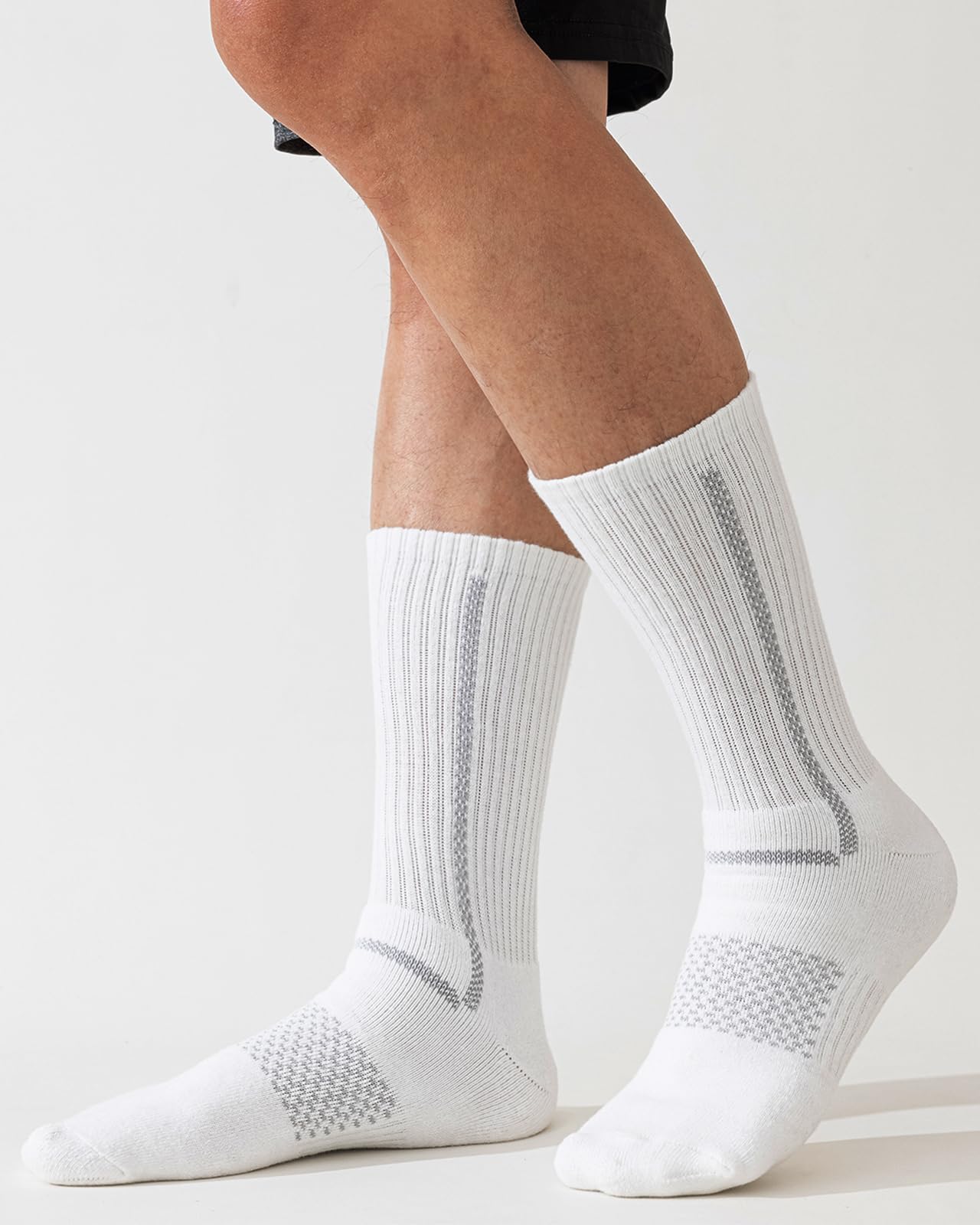 Condition photo showing New/Like New for niorasen men's cotton crew work socks, 5 pairs cushioned boot moisture athletic socks for hiking sports running