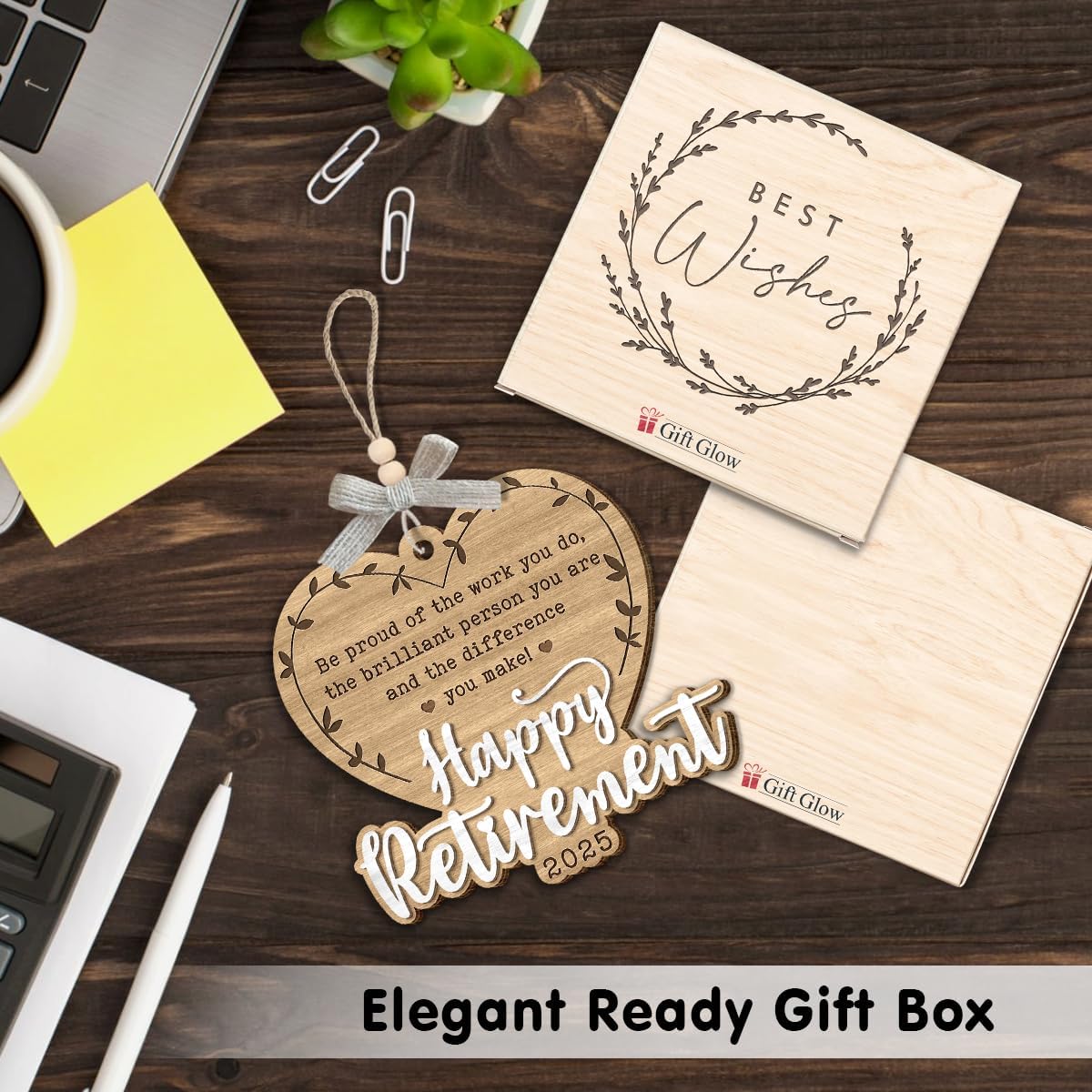 Condition photo showing New/Like New for Retirement Ornament 2025 - Appreciation Farewell Gifts for Coworkers, Friends, Teacher, Boss, Nurse, Double Layers Wooden, Happy Retirement Gift for First Christmas Retired