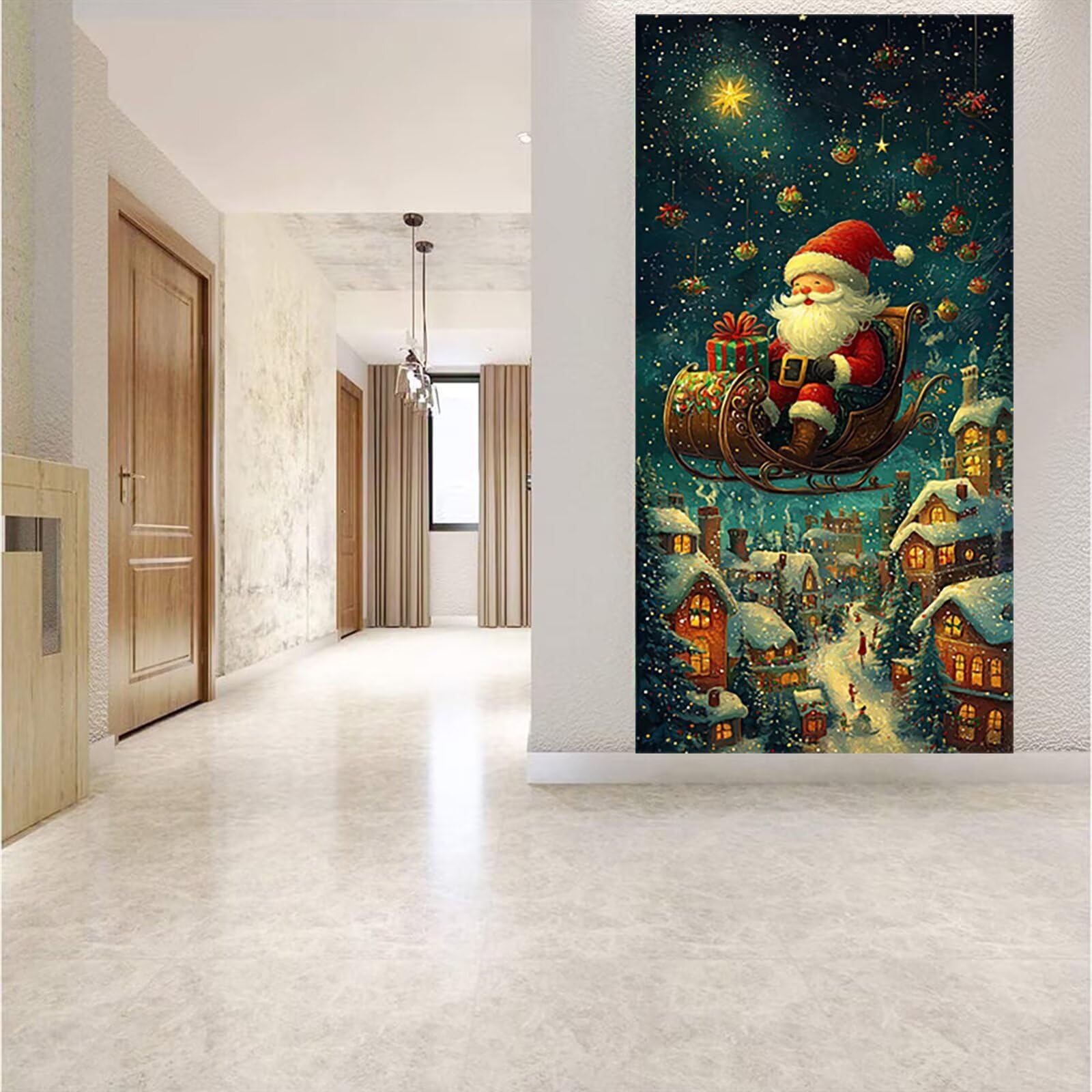 Diament Malarstwo Dorosły Święty Mikołaj Diament Malarstwo Duży Format100x200cm DIY Haft Pełny diament Rzemiosło Miasto Dzieci Obraz Diamentowy Klejenie Do Dekoracji Kobieta Prezent J0P-1128