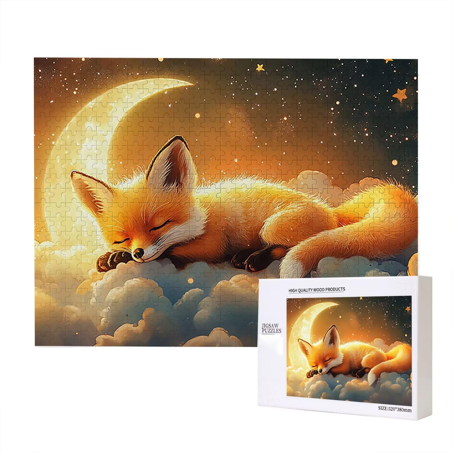 Jigsaw Puzzle, 4000 Pezzi Puzzle Classici, Volpe Puzzle Rilassamento Intelligence, Mpossibile Difficile Puzzle Impegnativo per Adulti Puzzle Gioco Familiare, Regalo per Amore Amico Luna fr0-1122