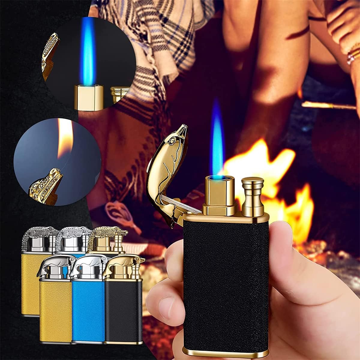 Buy 2022 New Crocodile Lighter, Crocodile Magic Double Flame Lighter