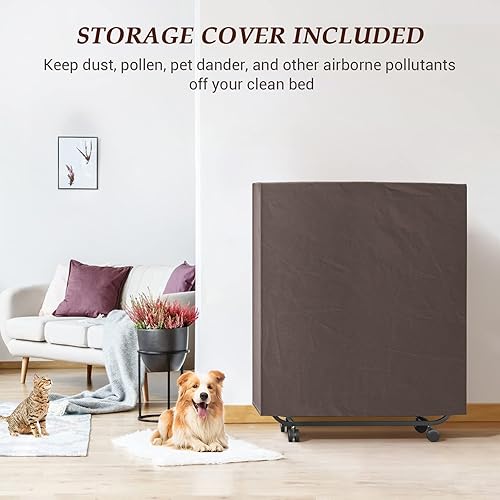 Miniatura 4 de Homieasy Cama plegable con colchón de espuma viscoelástica de 5 pulgadas, cama plegable de 75 x 31 pulgadas para adultos, marco de metal resistente,