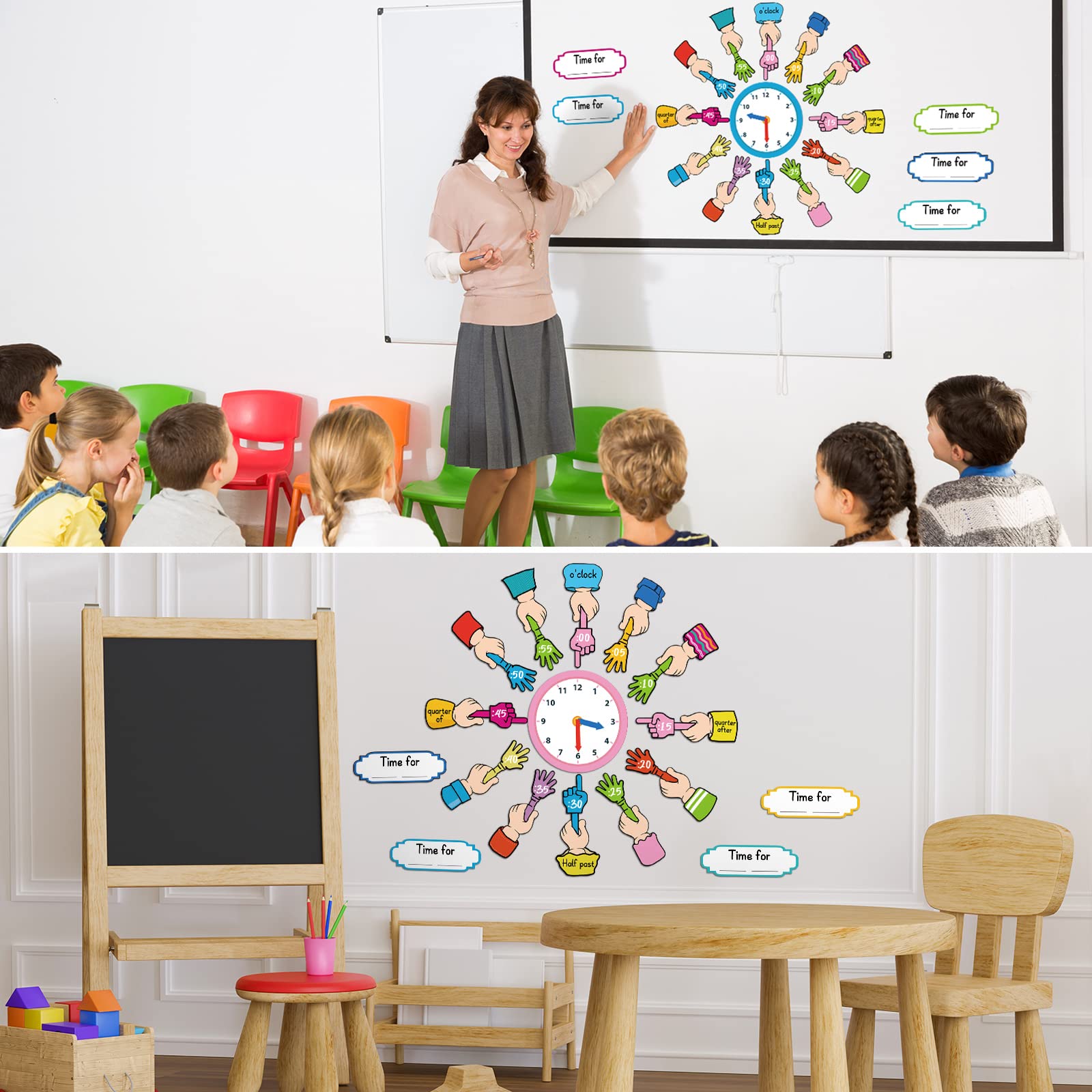 WhatSign Pinnwand-Set: 37 Bunte Ausschnitte + 80 Klebepunkte Fürs Klassenzimmer – Bunt, Wasserfest & Wiederverwendbar