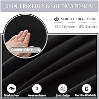 Vista 3 de Fundas de terciopelo para sillas de comedor XL de felpa, fundas elásticas para sillas altas, fundas protectoras de elastano con banda elástica