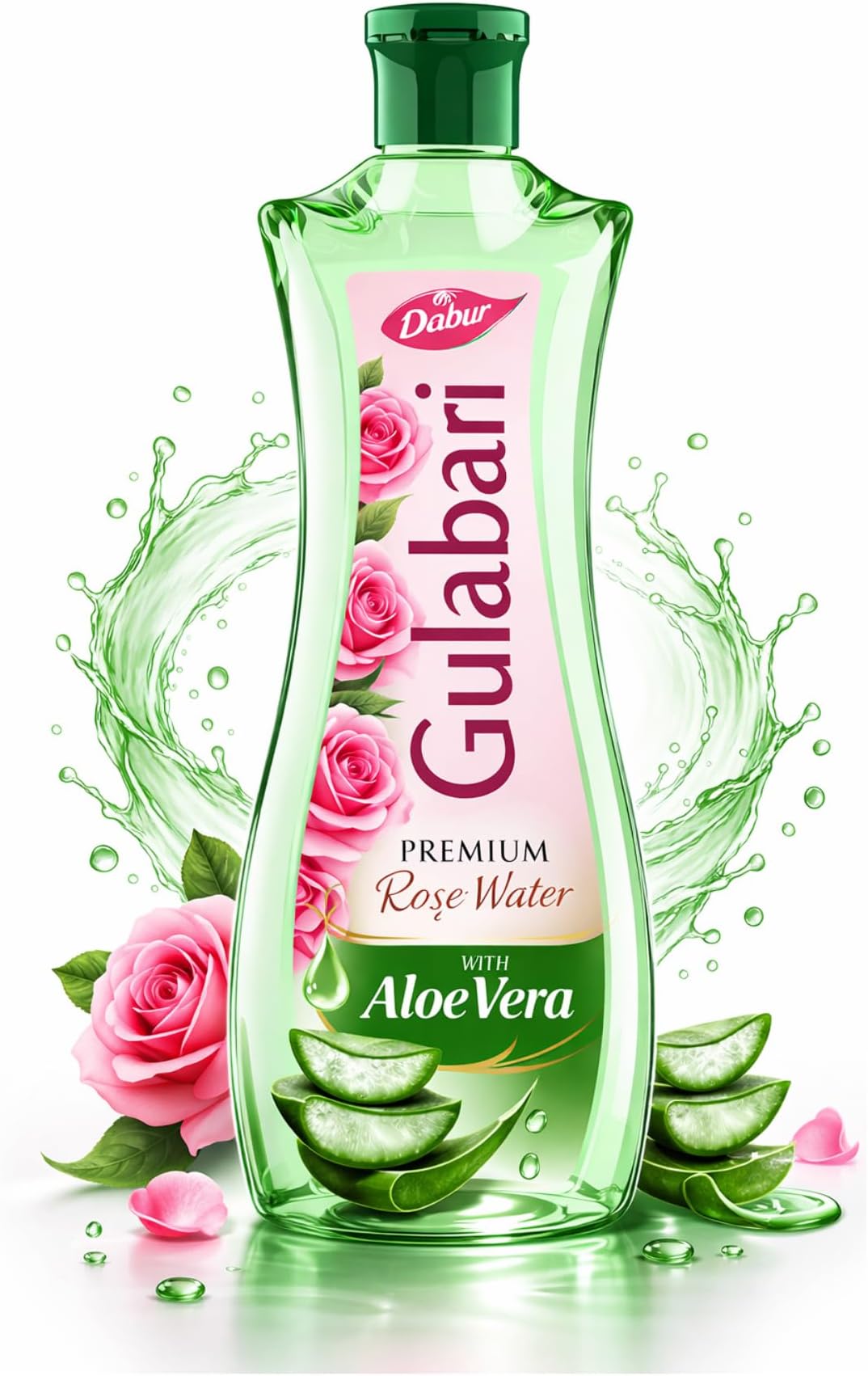 Dabur Gulabari Premium Rose Water with Aloe Vera - 400 ml | Upto 8 HR Skin Hydration | Cleanses, Tones and Moisturises Skin | For All Skin Types