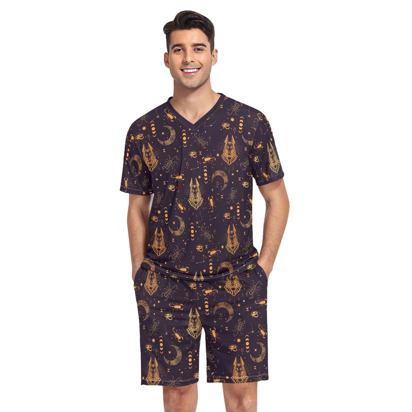 Men's Pajama Set Short Sleeve 2 Piece Summer Pjs-image-29