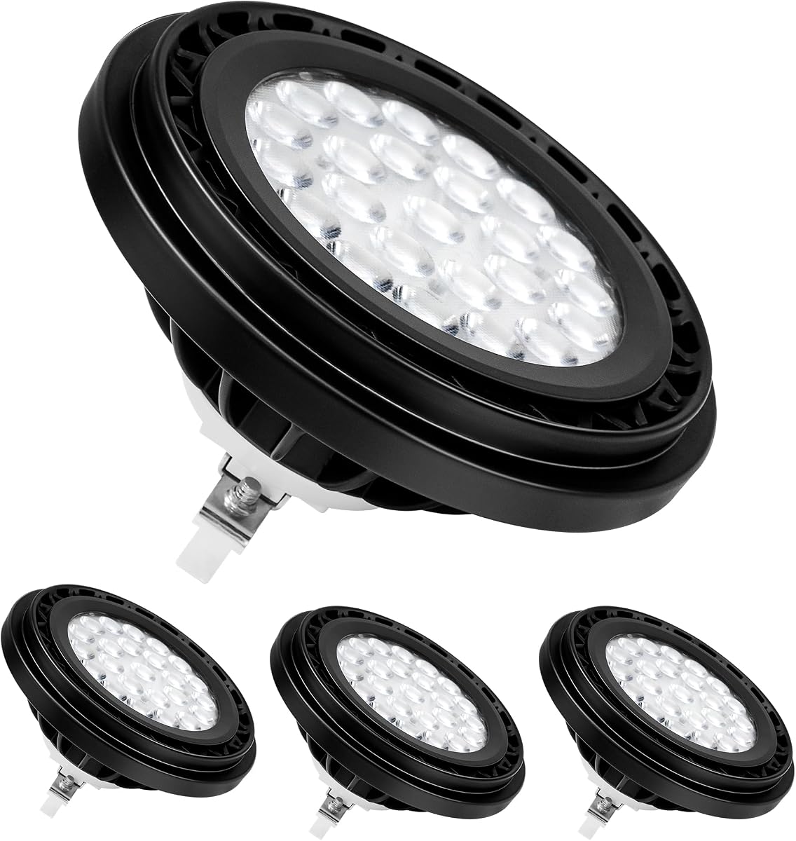 Low Voltage PAR36 LED Landscape Light Bulb for Outdoor Spotlights, 2700K Warm White for Yard Lighting, Solid Cast Alumium Body, Waterproof, 7W, 9-15V, 4-Pack