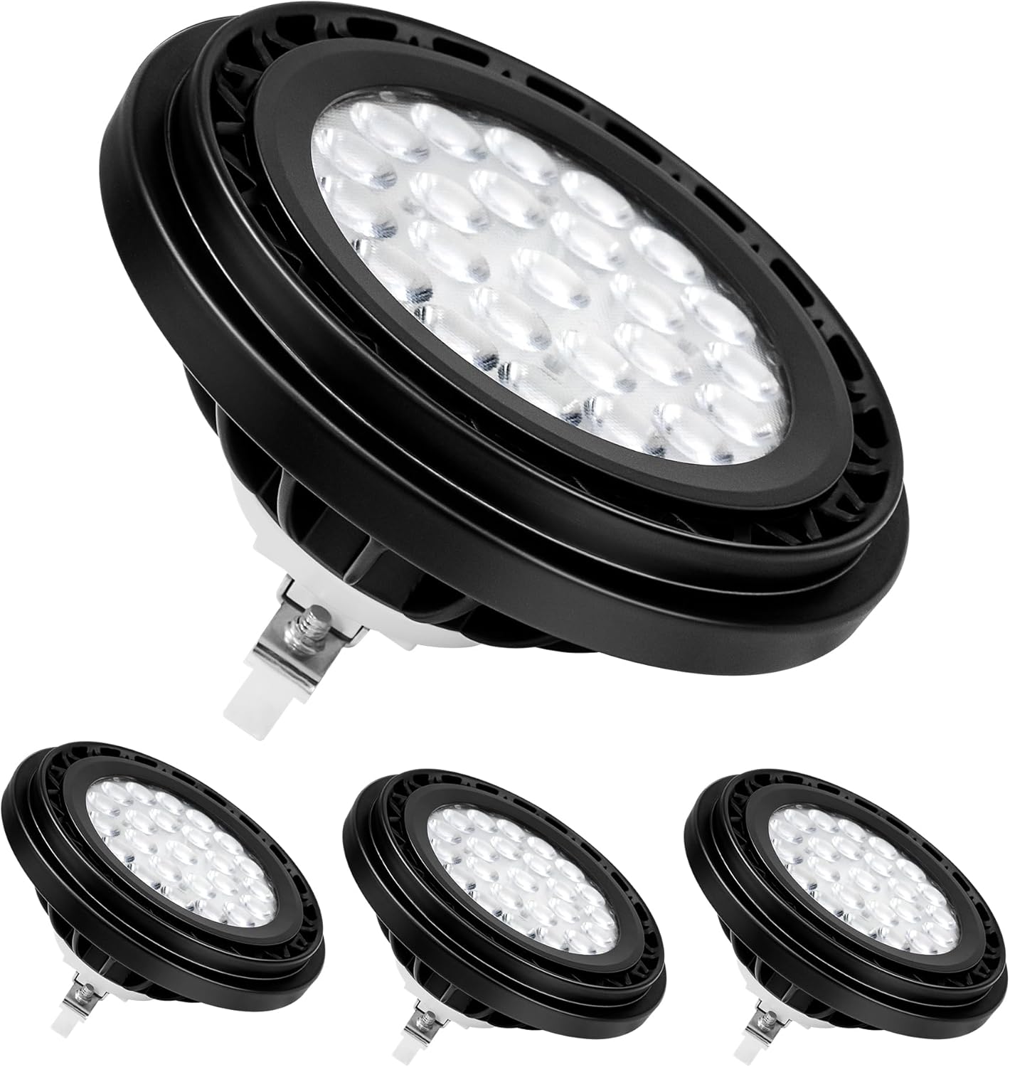 GKOLED Low Voltage PAR36 LED Landscape Light Bulb for Outdoor Spotlights, 2700K Warm White for Yard Lighting, Solid Cast Alumium Body, Waterproof, 7W, 9-15V, 4-Pack