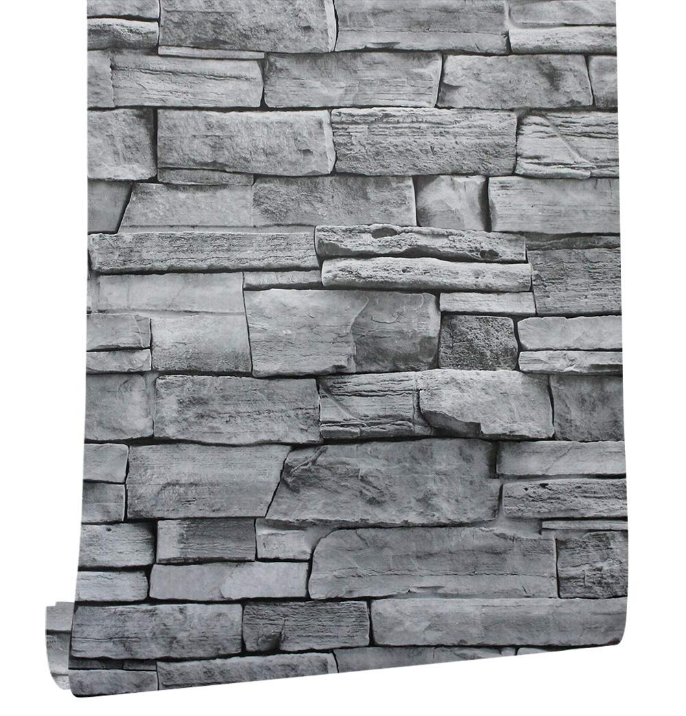 myforHD Selbstklebend Tapete Wandpapier Ziegel Selbstklebende Wandaufkleber 44cmX600cm Vintage Backstein Stein tapeten Wasserdicht für Küche Schlafzimmer Wohnzimmer Wand