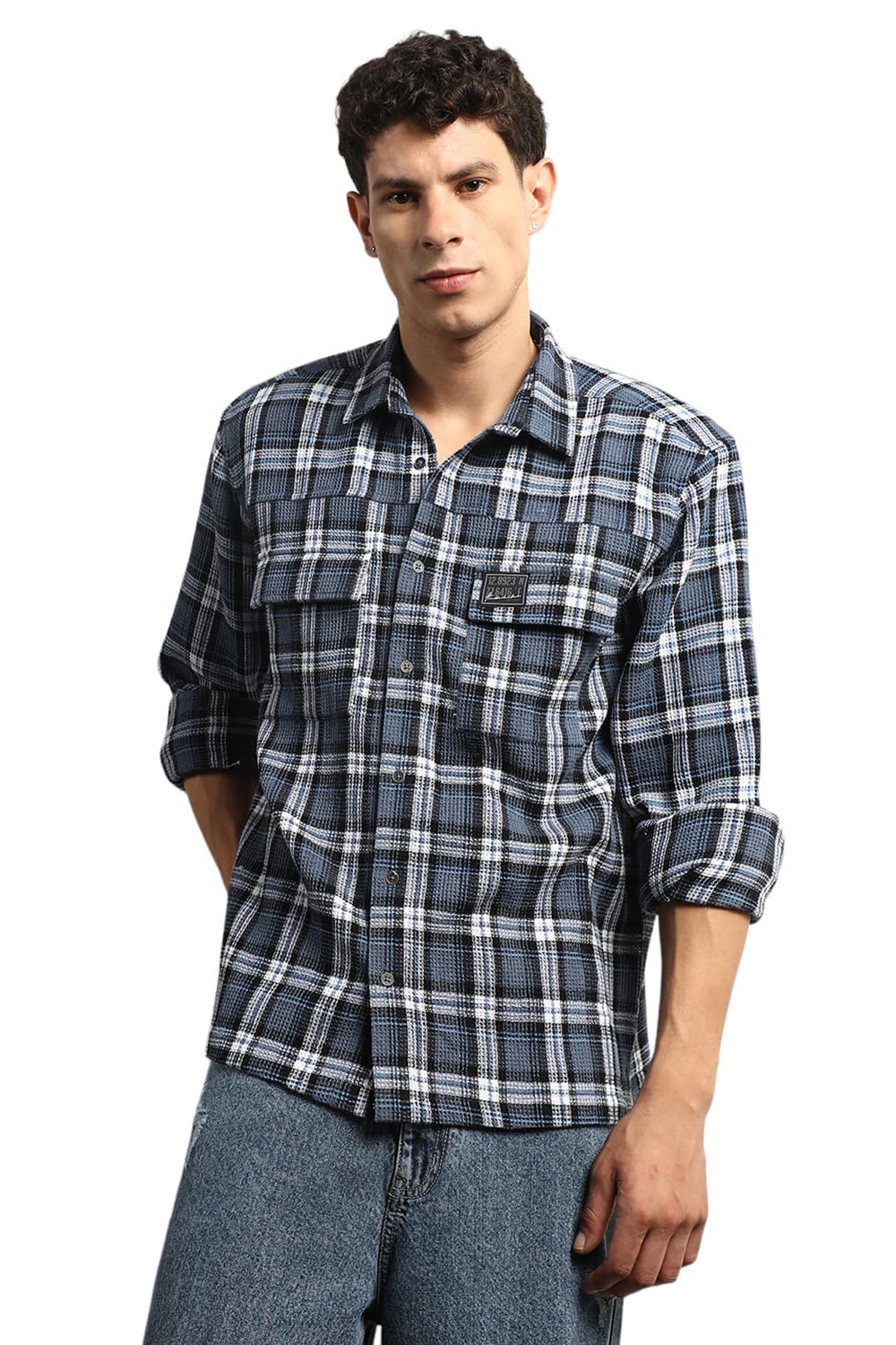 hubberholme Men Summer Cotton Spread Collar Long Sleeves Oversized Casual Shirt 30-picture-16