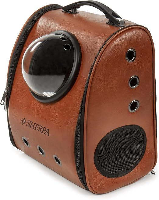 Sherpa Cat Travel Backpack with Bubble View, Airline Approved - Brown, One Size