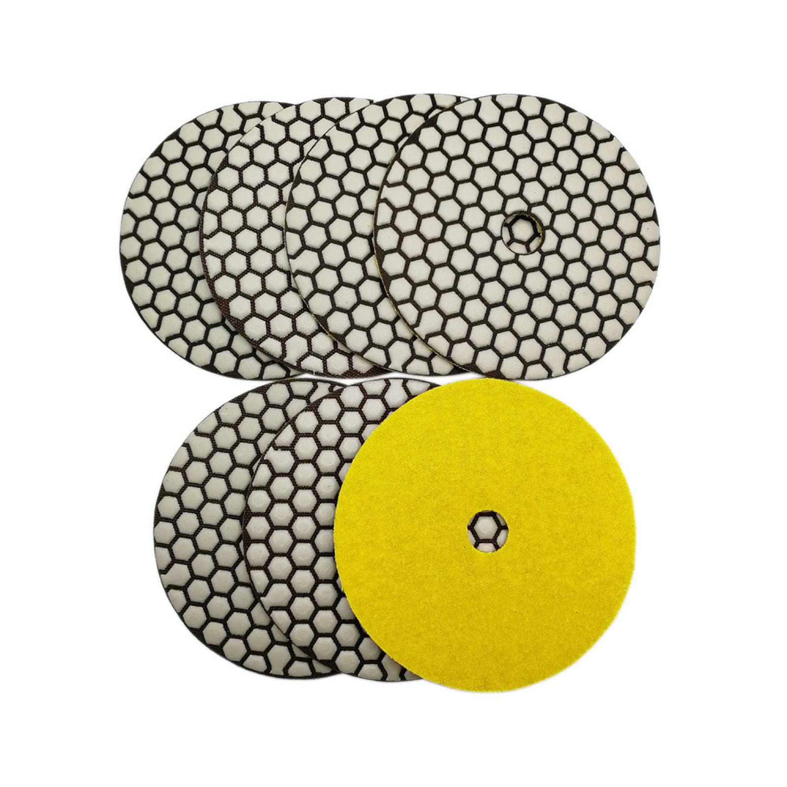 7 Uds. De Almohadillas De Pulido En Seco De 125mm #100, Diámetro De 5 Pulgadas, Disco De Molienda Flexible De Diamante De Unión De Resina