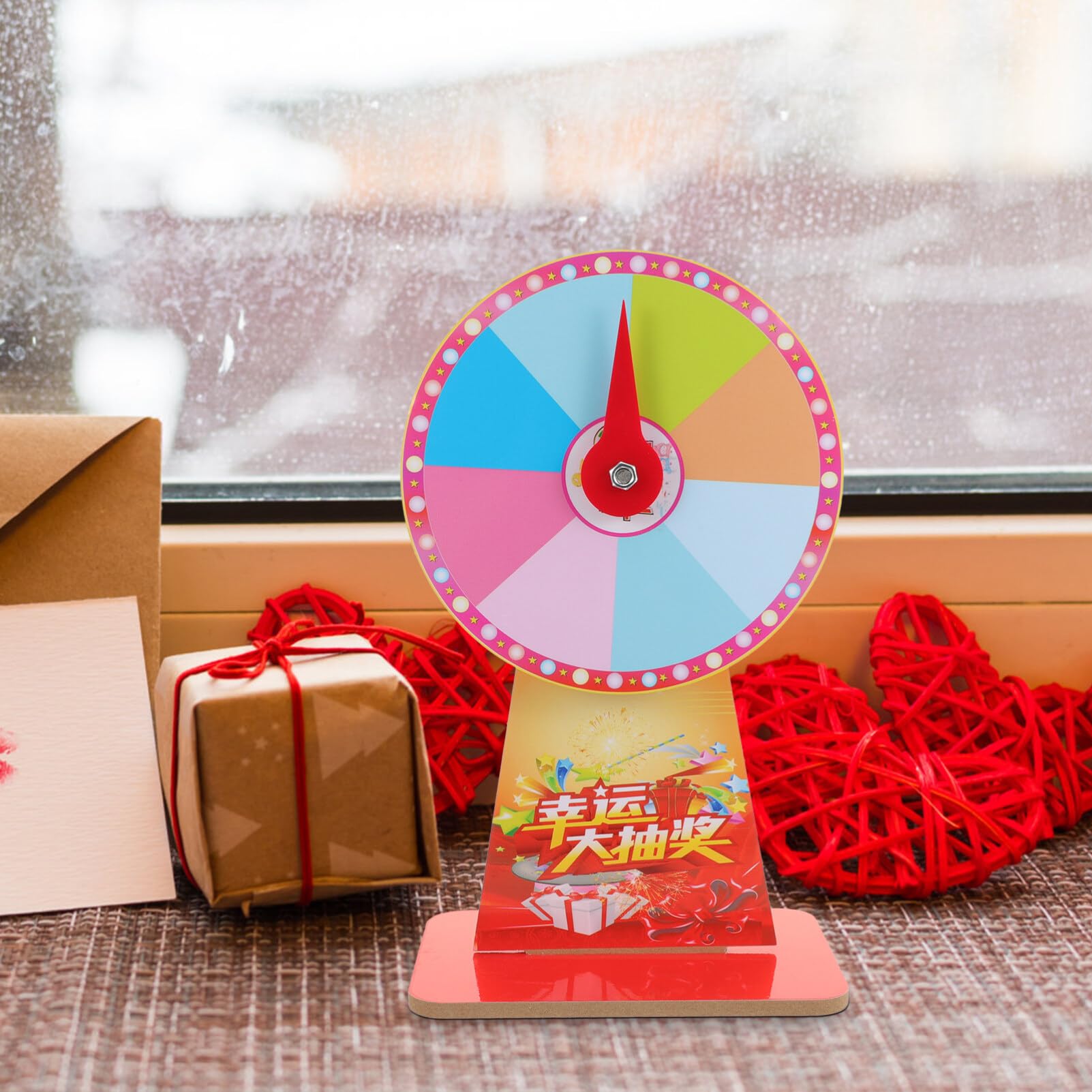 EXCEART Ruota dei premi con supporto da tavolo Rouletterad Vuoto per Carnevale E Fiere Vinci Il Gioco d'azzardo Puntello 20 cm