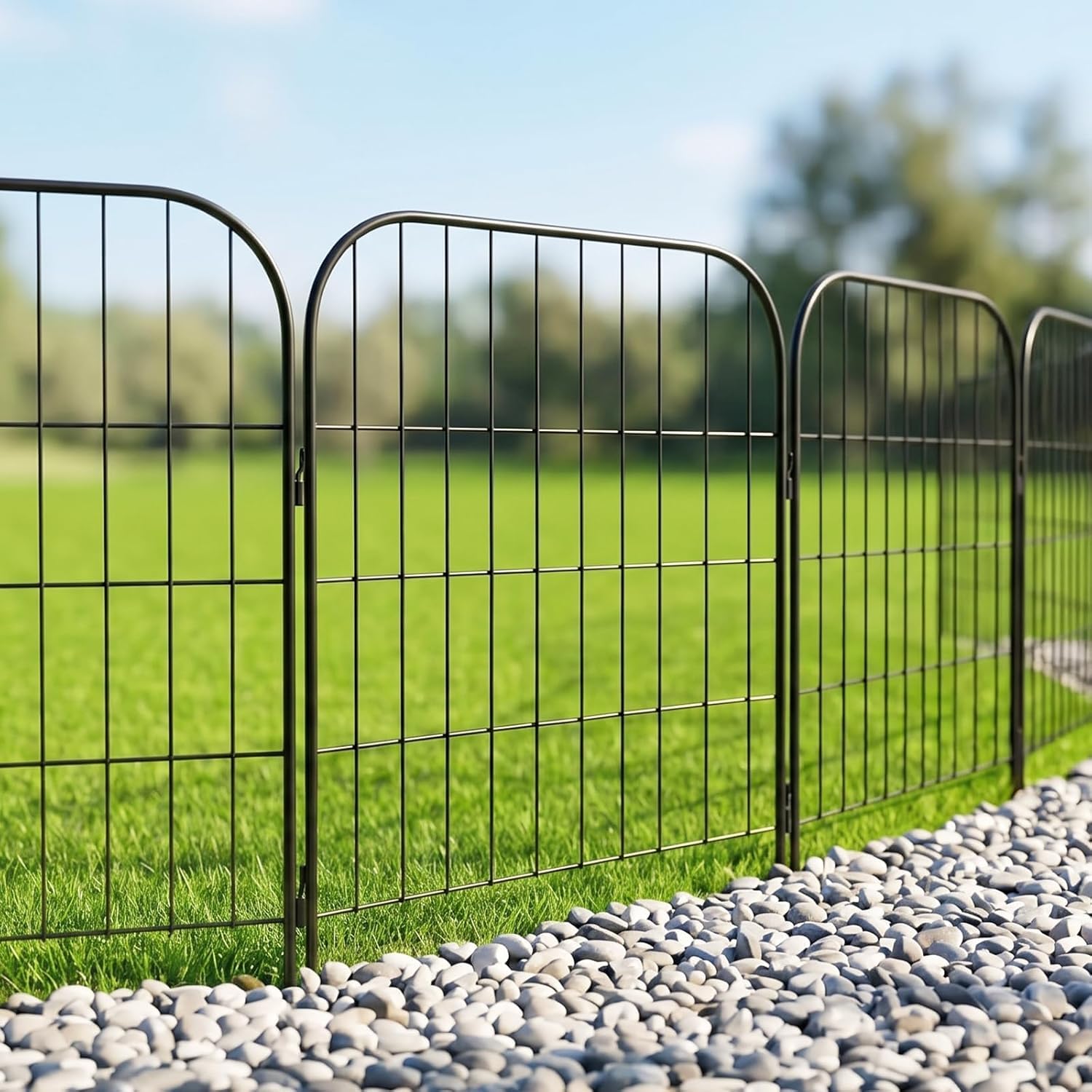 Thealyn Decorative Metal Garden Fence, 5 Panels, 60 cm H x 55 cm W No-Diging Garden Border Edging, Rust-Resistant Fence for Flower Beds, Patio and Pathways