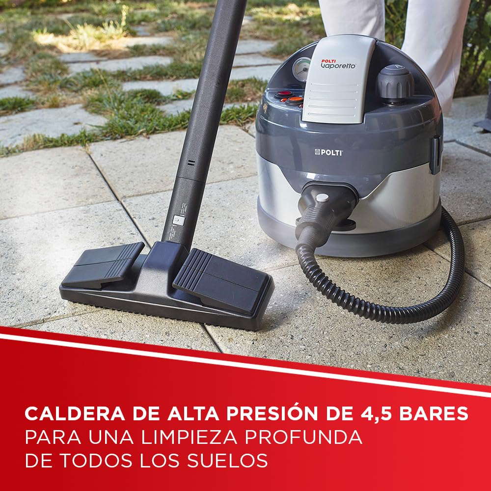Polti Vaporetto Eco Pro 3.0 con 20 Ampollas Kalstop Antical, Limpiador a Vapor con Caldera y Tapón de Seguridad, 2000 W, Depósito 2 L, 9 Accesorios, Fabricado en Italia, Gris