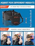 SARISUN Travel Pillow, Neck Pillow with Eye Mask, Airplane Pillow for Long Flight Sleeping Travel, Kids Travel Pillow for Car, Road Trip Car Headrest, Stop Bobblehead, Neck Pain Relief, Black