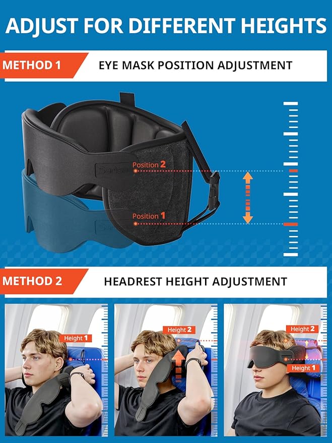 Almohada de Viaje para Avión 360° con Máscara para Dormir miniatura 6