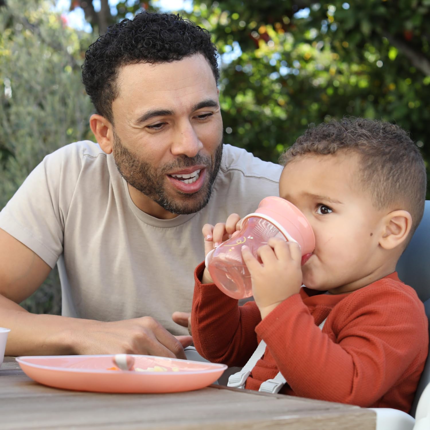 Chicco Perfect Cup Premier Verre pour Enfants 200 ml, 1 Tasse Biberon 12+ Mois pour Apprendre à Boire, avec Membrane en Silicone à 360° et Poignées Amovibles, sans BPA, Rose