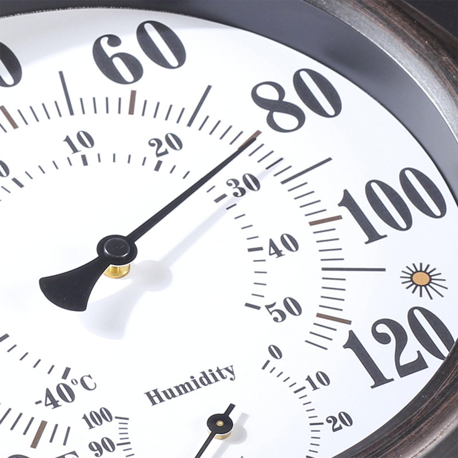 2-in-1-Temperatur und Luftfeuchtigkeitsmesser, keine Batterie erforderlich, Hygrometer, rund, 7, Zoll, für Zuhause, Zimmer, Gefrierschrank, Gewächshaus, klassisches Thermometer für Raumtemperatur