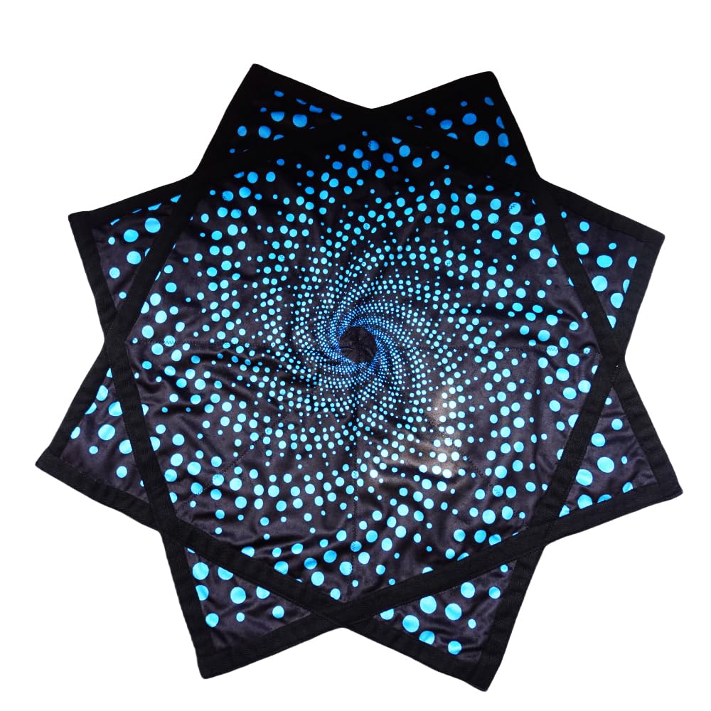 BVCY Flowstar Beginners Spinning Cloth Flow Star Juggling and Skill Toy Fingertip Rotating Flow Toy Dapo Star Blue (R01-Style2)