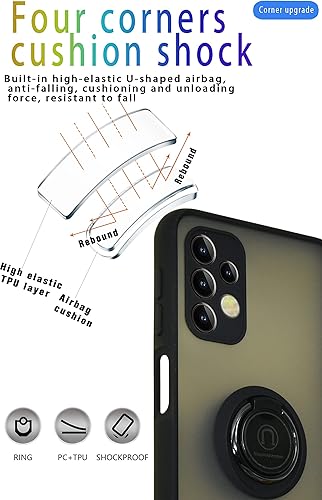 Miniatura 3 de Está especialmente diseñado para Samsung Galaxy A32 (5G) anticaídas, antihuellas, soporte de anillo giratorio de 360 integrado sólido y duradero,