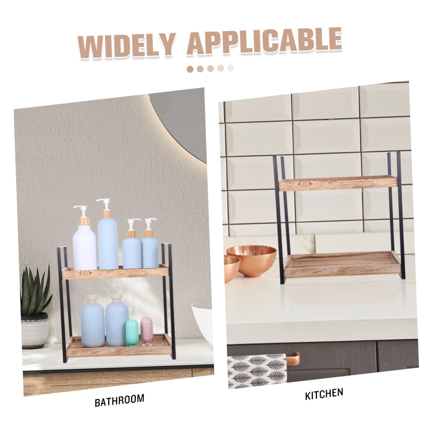 POPETPOP Holzregal Für Arbeitsplatte Stehendes Gewürzregal Küchenregal Eckregal Aus Holz Schreibtischregal Toilettenartikelregal Badezimmer-organizer Kosmetikregal