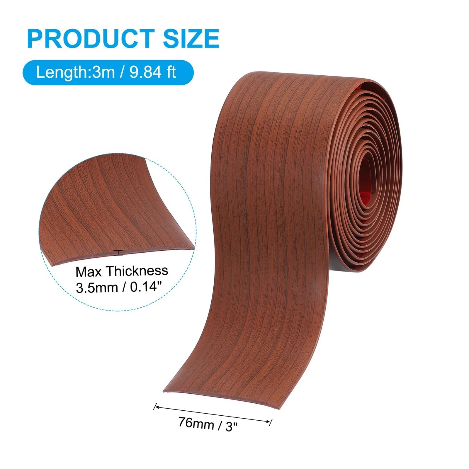 Striscia Di Transizione for Pavimento Autoadesiva Da 3 M Per Soglie | Pavimentazione divisoria piatta in vinile for unire gli spazi vuoti del pavimento(Gray Wood,40mm x 3 meters)