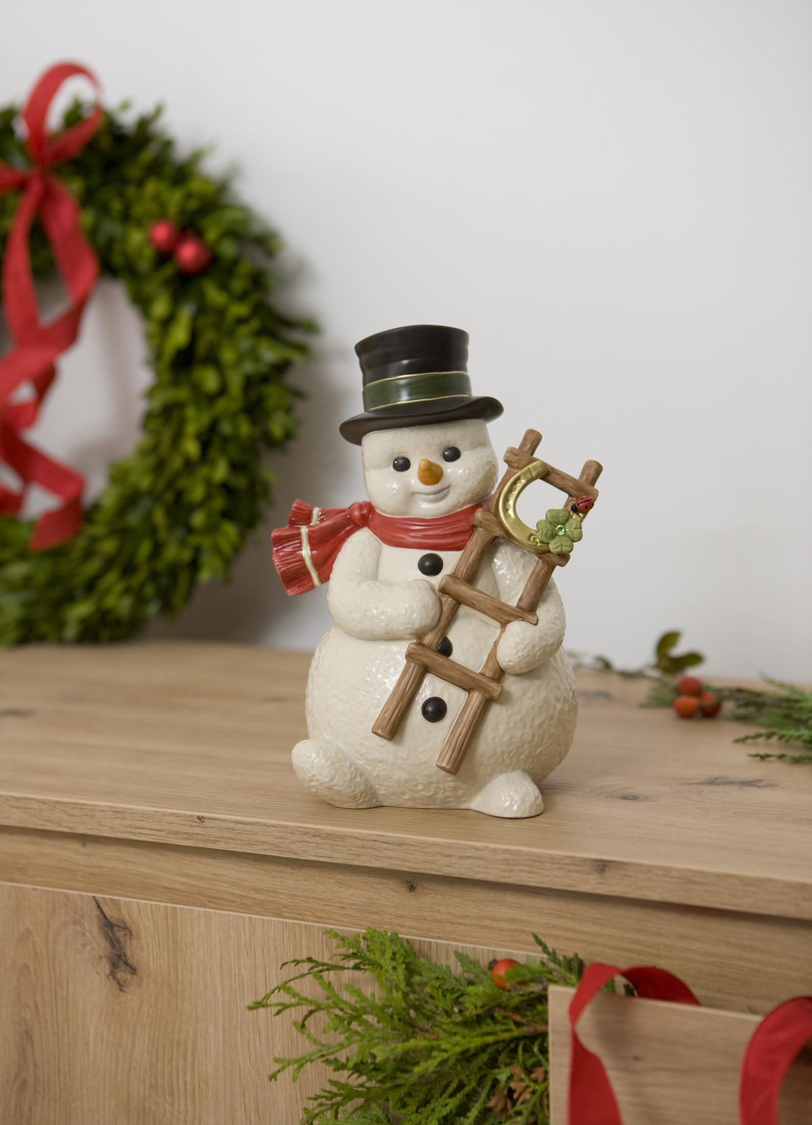 Goebel Figura de muñeco de Nieve de la Suerte - Muñecos de Nieve Navidad