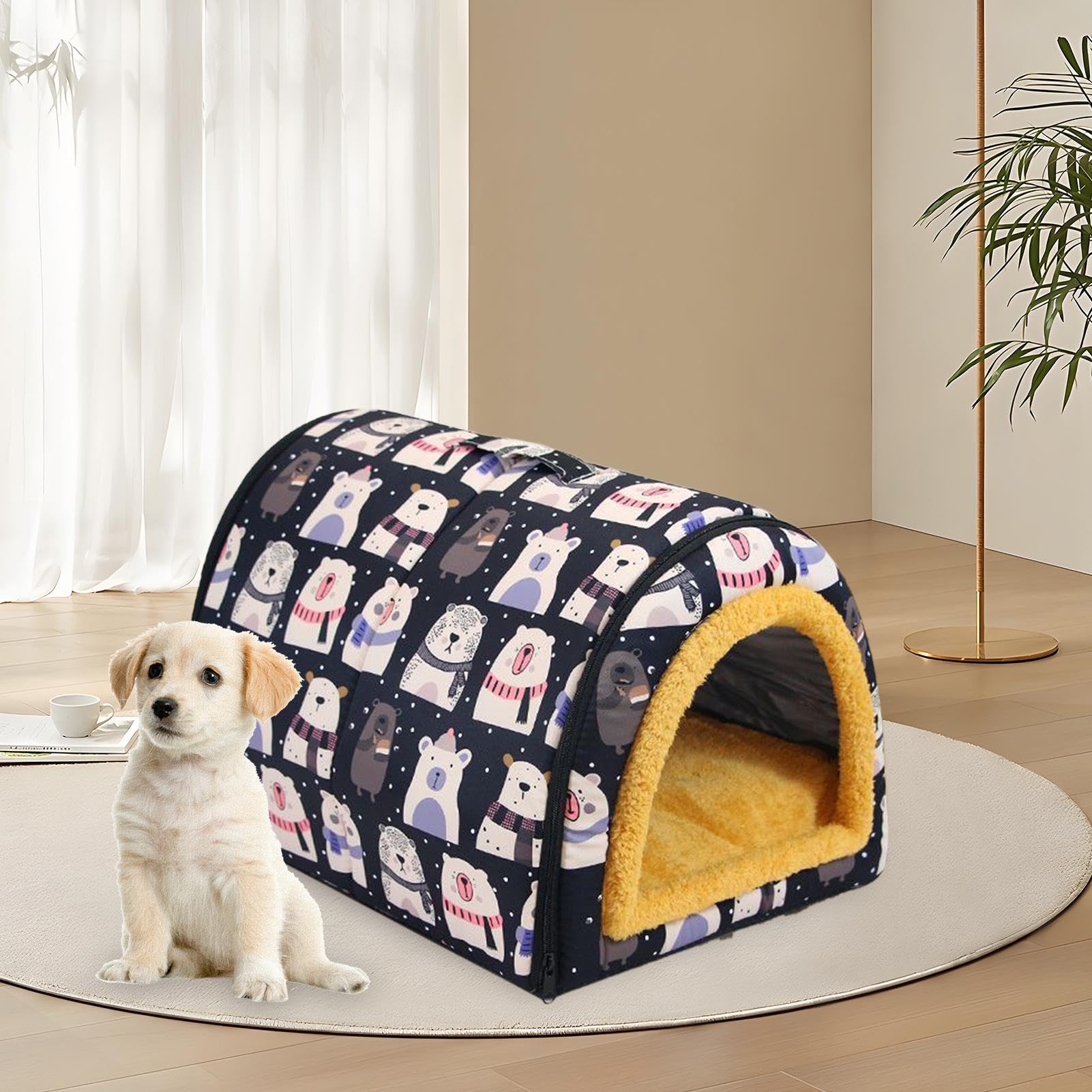 Cuccia Comoda e Accogliente Fodera Impermeabile Rimovibile E Lavabile | Cuccia Chiusa Calda per Cani e Gatti Per Cani E Gatti Di Taglia Piccola Media Grande Da Interno