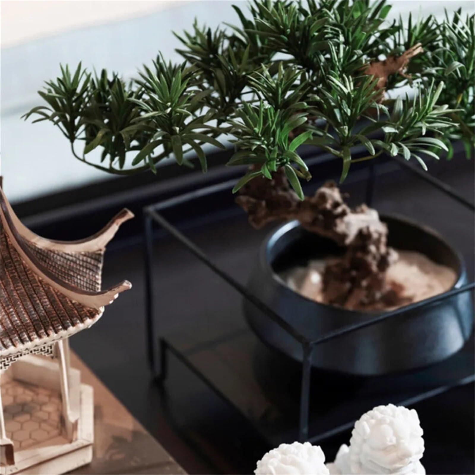 Fałszywe drzewo Sztuczne drzewko Bonsai rośliny w doniczkach ceramicznych ozdobne sztuczne Wystrój wnętrz