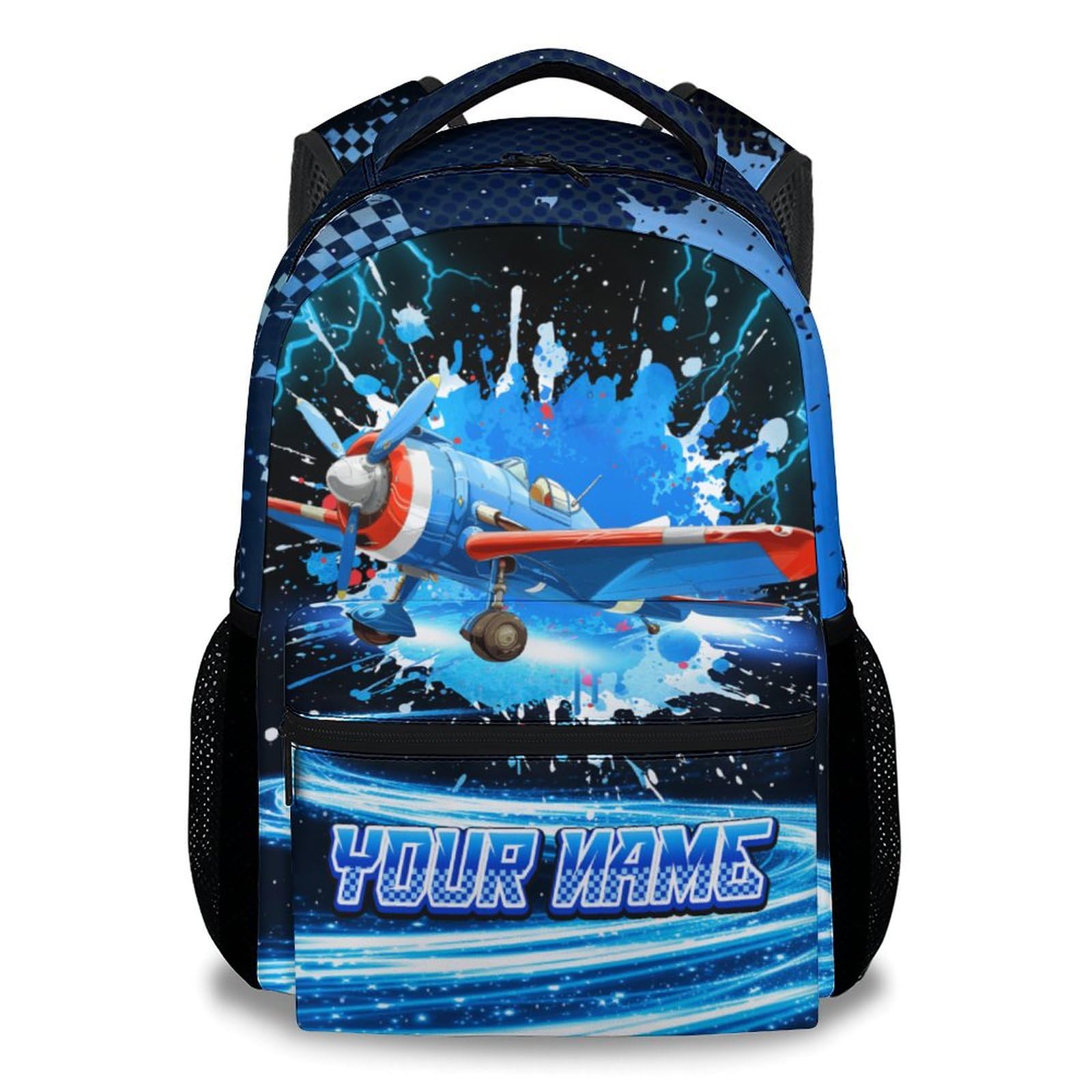 COZYAURA Personalized Backpack - Airplane Backpacks for Boys Girls - 17 Inch Kids Bookbag for Primary Kindergarten - Plane School Bags for Toddler