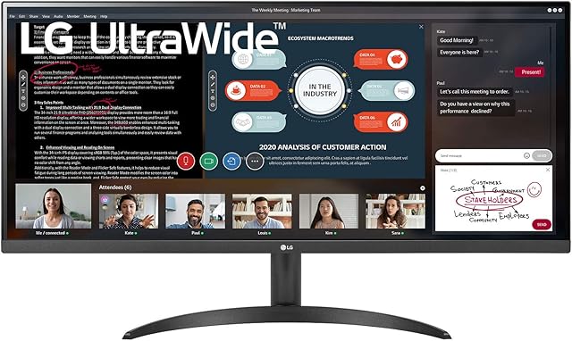 LG UltraWide Monitor 34WP500-34-inch, IPS Monitor, 21:9, 2560x1080 px, sRGB 95%, HDR10, AMD Radeon FreeSync - Black