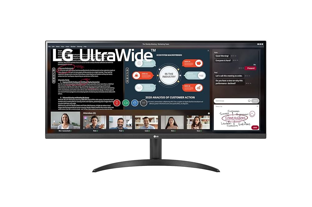 LG 34WP500-B 34インチ モニター 本体 Lg Ultrawide 34WP500-B Monitor, Czarny, 34'' : Amazon.pl